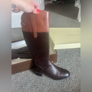 Franco Sarto Two Toned Brown Leather Boots